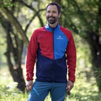 GLACIER  pánská funkční sportovní mikina červená/stř.modrá/tm.modrá