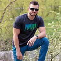 HRUTUR "FOREST" pánské merino triko šedý melír
