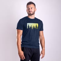 HRUTUR "FOREST" pánské merino triko tm.modrá