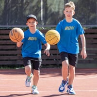 JUNIOR BASKETBALL dětské sportovní boty bílá/modrá/tyrkys