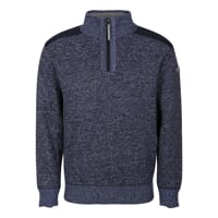 LOFOTEN pánský svetr s krátkým zipem tm. modrý melír