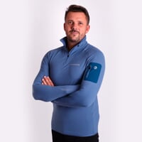 LOGAN pánská mikina s krátkým zipem modrošedá