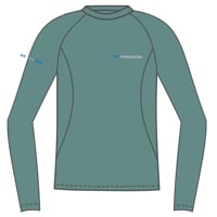 MA NDR 125 pánské merino triko s dlouhým rukávem zeleno-modrá