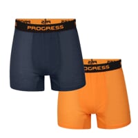 MA SKN 125 2-PACK set pánských merino boxerek černo-modrá + oranžová