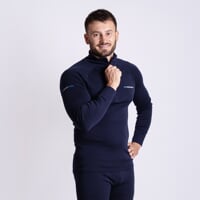 MT TRZ 250 pánský merino rolák s krátkým zipem černo-modrá