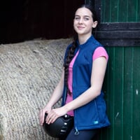 SHAGGA LADY dámská jezdecká hybridní vesta tm.modrá