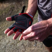 SOLAR MITTS cyklistické rukavice černá/červená