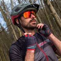 SOLAR MITTS cyklistické rukavice černá/červená