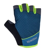 SOLAR MITTS cyklistické rukavice petrol/limetka
